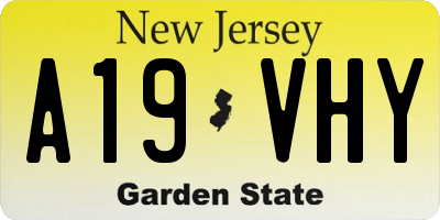 NJ license plate A19VHY