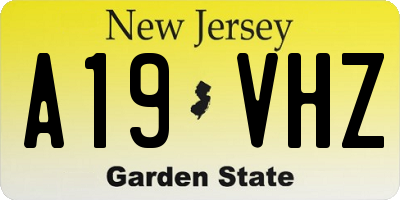 NJ license plate A19VHZ