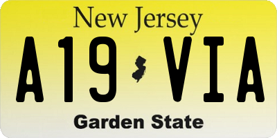 NJ license plate A19VIA