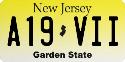 NJ license plate A19VII