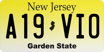 NJ license plate A19VIO
