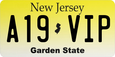 NJ license plate A19VIP