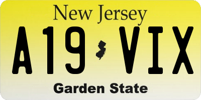 NJ license plate A19VIX
