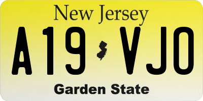NJ license plate A19VJO