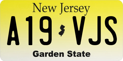 NJ license plate A19VJS