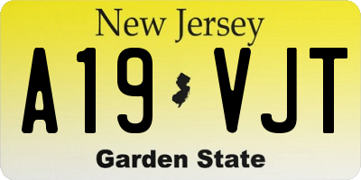 NJ license plate A19VJT