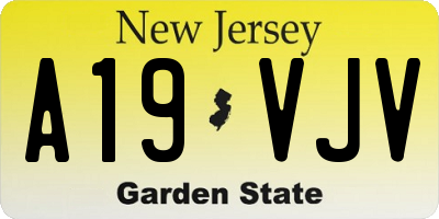 NJ license plate A19VJV