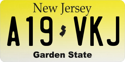 NJ license plate A19VKJ