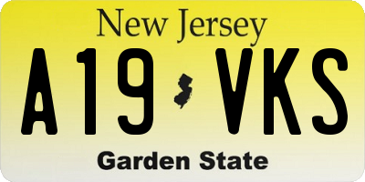 NJ license plate A19VKS