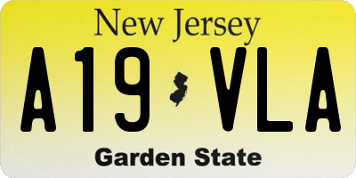 NJ license plate A19VLA