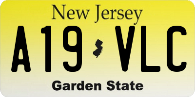 NJ license plate A19VLC