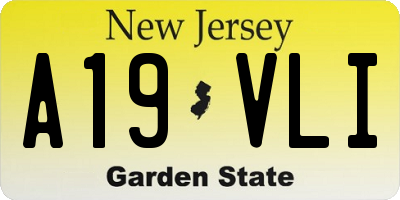 NJ license plate A19VLI