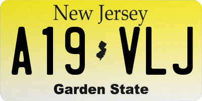 NJ license plate A19VLJ