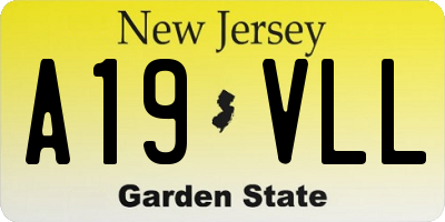NJ license plate A19VLL