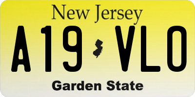NJ license plate A19VLO