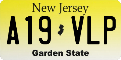NJ license plate A19VLP