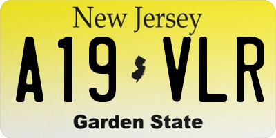 NJ license plate A19VLR