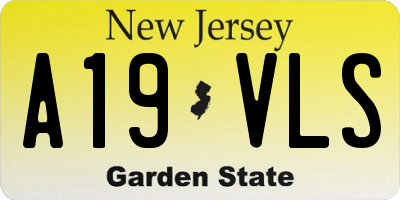 NJ license plate A19VLS