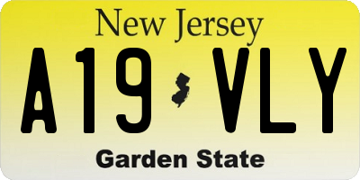 NJ license plate A19VLY