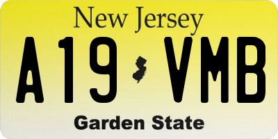 NJ license plate A19VMB