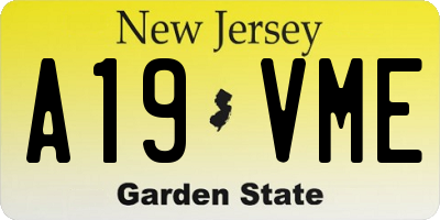 NJ license plate A19VME
