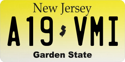 NJ license plate A19VMI