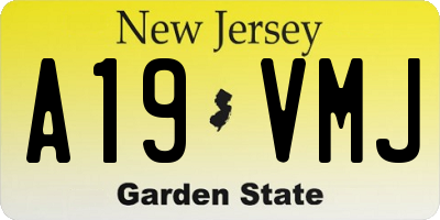 NJ license plate A19VMJ