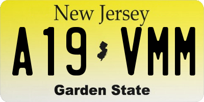 NJ license plate A19VMM