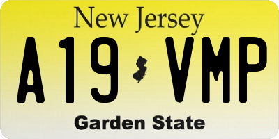 NJ license plate A19VMP
