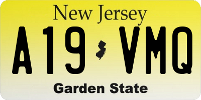 NJ license plate A19VMQ
