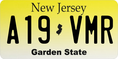 NJ license plate A19VMR