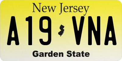 NJ license plate A19VNA