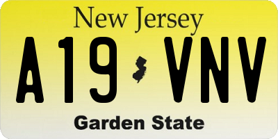 NJ license plate A19VNV