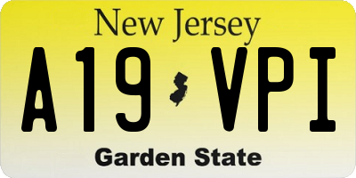 NJ license plate A19VPI