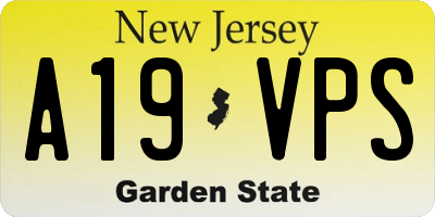 NJ license plate A19VPS