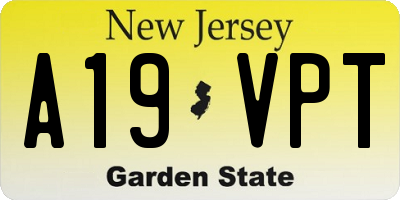 NJ license plate A19VPT
