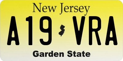 NJ license plate A19VRA