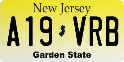 NJ license plate A19VRB