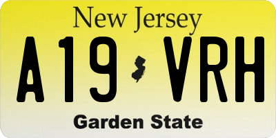 NJ license plate A19VRH