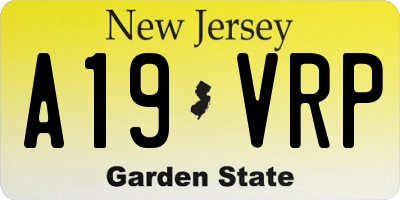 NJ license plate A19VRP