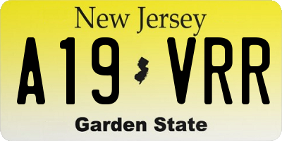 NJ license plate A19VRR