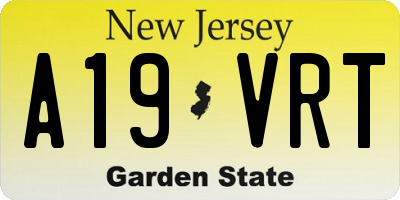 NJ license plate A19VRT