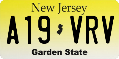 NJ license plate A19VRV