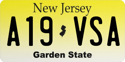 NJ license plate A19VSA