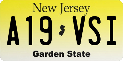 NJ license plate A19VSI