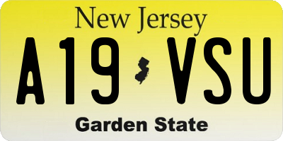 NJ license plate A19VSU