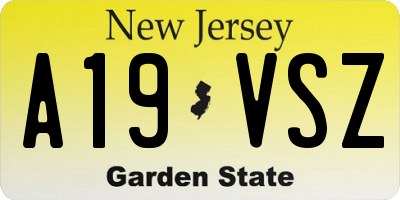 NJ license plate A19VSZ