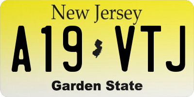 NJ license plate A19VTJ