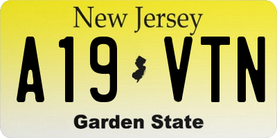 NJ license plate A19VTN