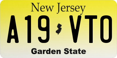 NJ license plate A19VTO